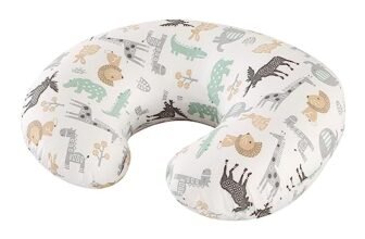 JOVELL Cuscino Allattamento – Cuscino per Gravidanza Multifunzionale Forma Ergonomica – Cuscino per Gravidanza in 100% Cotone – Cuscino Maternità per Allattamento Lavabile (Animali Carini)