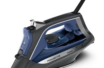 Rowenta DW4301D1 Access Steam Ferro da Stiro a Vapore, 2500W, 250 ml, Colpo Vapore 140 g/min, Piastra Microsteam in Acciaio Inox, Sistema Anticalcare, Punta di Precisione e Protezione Antigoccia