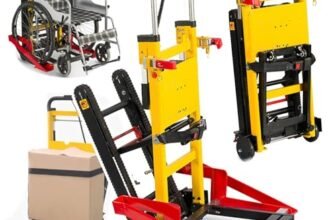 Carrello Montascale Elettrico Cingolato, Carico 440 Libbre/200 Kg, Carrello Montascale Pieghevole, Veicolo Di Attracco Per Sedia A Rotelle, Per Il Trasferimento Di Pazienti/Carico