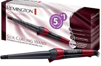Remington Ferro arricciacapelli – Forma di cono 13-25 mm – Silk Digital: rivestimento in ceramica con proteine ​​della seta, Display LCD 120-220°C, ricci naturali, riccioli a spirale e onde, CI96W1