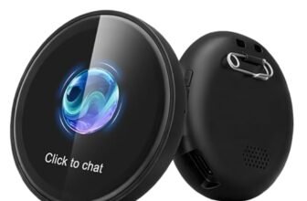 AI Badge ZNP,Traduttore vocale in tempo reale,60 Lingue,Badge elettronico intelligente portatile,Capacità di dialogo con l’IA,Bluetooth 6.0, adatto ai giochi e all’apprendimento,affari