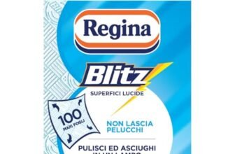 Regina Blitz – 1 Rotolo di Carta Casa, 100 Maxi Fogli a 3 Veli in Confezione Carta Riciclabile, Pulisci e Asciughi in un Lampo, 100% Certificata FSC