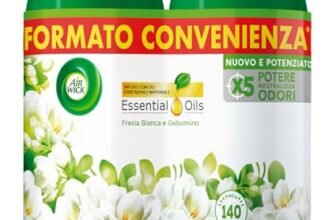 Airwick Freshmatic Profumatore per Ambienti, 2 Ricariche Spray Automatico, Fragranza Fresia Bianca e Gelsomino, Profumo da 250 ml