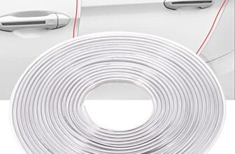 Striscia protettiva per bordi delle portiere auto, rotolo da 5m, guarnizione in gomma a forma di U, adatta per la maggior parte delle auto (Trasparente, 16FT)