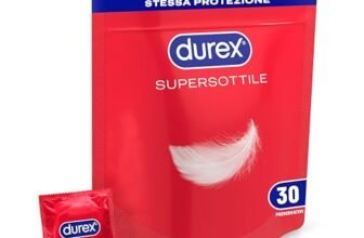 Durex SuperSottile, Preservativi Ultra Sottili Vestibilità Regular, Formato Convenienza, Vestibilità Regular, 30 Profilattici