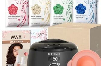 KOTAMU Cera Brasiliana Kit di Cera Nero Digitale per Donne e Uomini, Cere Dura per Pelle Sensibile, Wax Machine Professionale per Sopracciglia, Viso, Gambe, Ascelle, con 37 Accessori per Casa e Salone