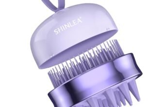 SHINLEA Spazzola massaggiante per cuoio capelluto – Spazzola per shampoo, pulizia profonda, massaggio capelli double face silicone, riduce forfora