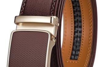 BULLIANT Cintura Uomo, Cintura Pelle Uomo Cricchetto Automatica Fibbia 35mm,Trim Regolabile per Adattars,Marrone Chiaro233,120cm/34-40vita regolabile