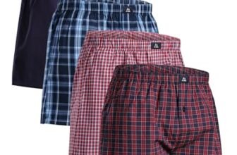 DANISH ENDURANCE Boxer Uomo Americani Cotone Biologico 100%, Leggeri e Traspiranti, 4 o 6 Paia, Blu/Rosso Misto, XXXL