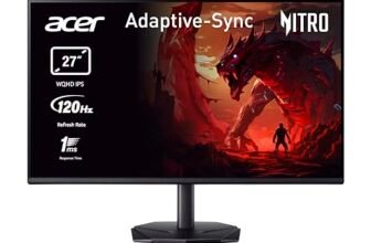 acer Nitro KG272UGbmiipfx Monitor Gaming 27″, Display WQHD IPS 120 Hz, 1ms(VRB), AdaptiveSync, Luminosità 250 nits, HDMI 2.0, DP 1.2, Speaker Integrati, Cavo HDMI Incluso, Nero
