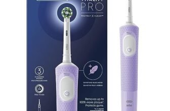 Oral-B Spazzolino Elettrico Ricaricabile Vitality Pro, 3 Modalità di Spazzolamento, Batteria a Lunga Durata, 1 Testina e 1 Spazzolino, Viola, Idea Regalo