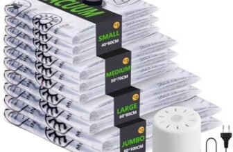 Sacchetti Sottovuoto Vestiti con Pompa Elettrica, 10 Pezzi Buste Sottovuoto Vestiti (2 Jumbo, 2 Grandi, 3 Medi, 3 Piccoli), Sacchi Sottovuoto Piumoni per Coperte, Piumini, Cuscini, Maglioni