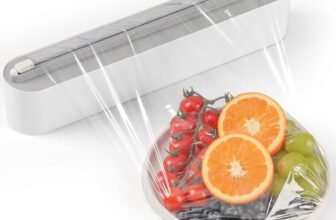 Quasziwa Dispenser Pellicola e Alluminio – Installazione magnetica & parete senza fori, Taglia Pellicola – Taglio Preciso, Organizzatore Cucina Salvaspazio – Pellicola alimentare 50m inclusa, Bianco