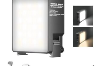 NEEWER BASICS Luce Fotocamera LED Magnetica Bicolore Compatibile con DJI OSMO NANO ACTION 3 4 5 Pro Cage Staffa Accessori Pocket 3 AC009 PRO, Fill Light in Plastica per Selfie Vlog, 1,5W CRI95+, M25