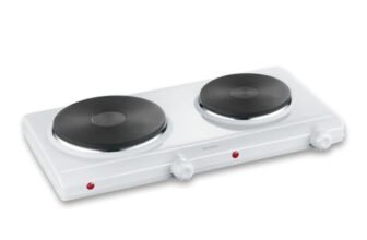 SEVERIN DK 1042 Fornello elettrico a due fuochi, Ø 18 cm x 1.500 W + Ø 15 cm x 1.000 W, Fondelli in ghisa indeformabili, Controllo in continuo della temp. con 2 termostati