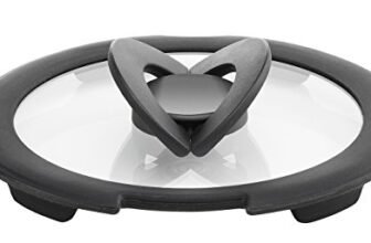 Lagostina Ingenio Induction Coperchio in Vetro e Silicone, 16 cm, Nero e Trasparente