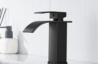 Dolinvo Rubinetto a Cascata Bagno Nero, Miscelatore Lavabo Freddo e Caldo Monocomando in Acciaio Inox