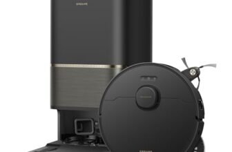 DREAME L50s Pro Ultra Robot Aspirapolvere e Lavapavimenti, Autosvuotamento per 100 Giorni e Autopulizia ad Alta Temperatura, Aspirazione da 30.000 Pa, Pulizia di Bordi e Angoli, Spazzola Antigroviglio