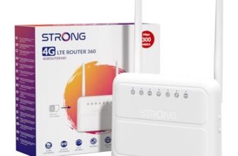 STRONG Router WiFi N300 Mbps con SIM, 4G Cat4 LTE, Antenne Esterne Fisse, Porte WAN/LAN 100 Mbps, Router con SIM, Plug and Play, Supporta fino a 32 Dispositivi, Rete Sicura (4GROUTER360)