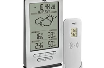 TFA Dostmann stazione meteo con sensore esterno Xena, 35.1162.54, wireless, comfort del clima interna, previsioni del tempo, orologio con data completa, argento