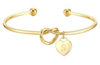 ZOERAY Bracciale Donna Argento 925 Oro con Nodo d’Amore 18K Dorato Bracciale per Amicizia Coppia con Lettere Pendente Cuore Bracciali Personalizzato Braccialetto Bambina Ragazza Gioielli Regalo