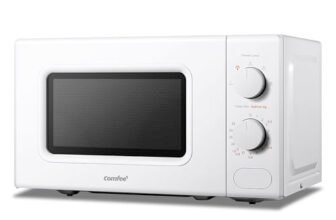 COMFEE’ Forno a Microonde Bianco, 20 Litri, 700 W, 5 Livelli di Potenza, Funzione di Scongelamento Rapido, Timer Manuale, Design Compatto-CM-M202CC(WH)