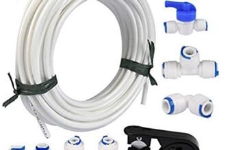 Queta 20M Kit di Alimentazione dell’acqua per Frigorifero Collegamento Universale del Tubo dell’acqua con Raccordo Connettori Filtro Acqua ad Osmosi Inversa per Connessione