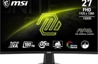 MSI MAG 27C6F Monitor Gaming Curvo 27″ – FHD (1920 x 1080), 180Hz/0,5 ms, pannello VA 1500R – Adaptive-Sync, connettività DisplayPort 1.2a, HDMI
