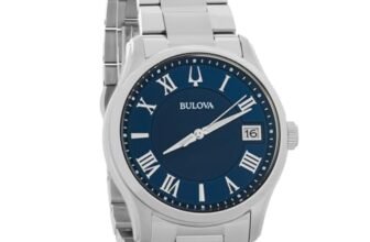 Bulova Orologio analogico al quarzo da uomo con cinturino in acciaio inox 96B386, Blu, Bracciale