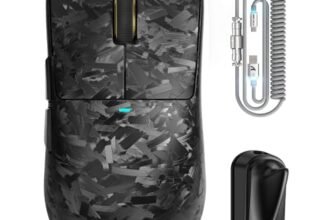 ATTACK SHARK X11 ULTRA Mouse da Gaming Wireless con Cavo C06 Ultra LED, Fibra di carbonio, MCU 54L15, PAW3950MAX, 59g, 8000Hz, BT/2.4G Wireless/Cablato, 210 Ore (Nero)