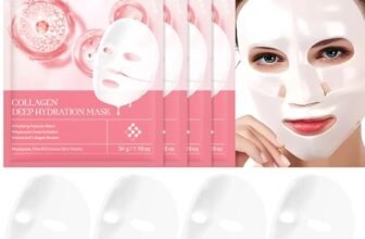 Bio Collagen Real Deep Mask, Maschera Collagene Viso, Maschere Viso Idratante, Collagen Mask Overnight, Affinamento dei Pori, Trattamento Delle Rughe (4 PCS)
