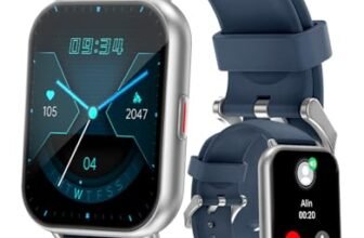 RUIMEN Smartwatch Uomo Chiamate Bluetooth Orologio Sportive Contapassi Android iOS Compatibile Fitness Tracker Cardiofrequenzimetro da polso Saturimetro Impermeabile IP68 Notifiche Whatsapp Blu