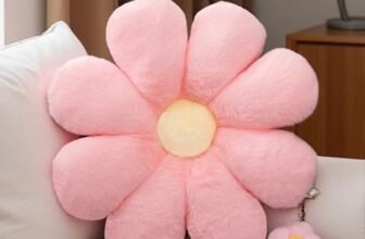Aryan Grande cuscino a forma di fiore, 45 cm, rosa a forma di margherita, cuscino decorativo per pavimento, divano, sedia, letto, camera da letto, decorazione (rosa, 45 cm)