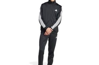 adidas Homme SPORTSWEAR BASIC 3 STRIPES TRICOT TRACKSUIT, Black, XXL Short