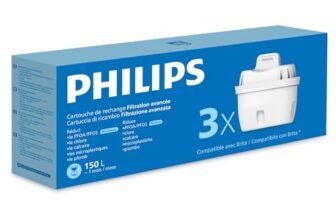 Philips Water Cartucce filtranti sostitutive Filtrazione Avanzata, 3 unità, riducono MICROPLASTICA, CLORO, CALCARE, METALLI PESANTI, LA CONFEZIONE PUO VARIARE, Compatibile con Brita*