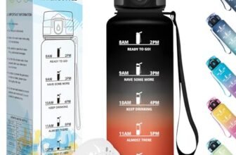 Baramumu Borraccia 1,5 litri, Borraccia Palestra, a Prova di Perdite, Bottiglia acqua, Facile da Aprire, Borracce, per Fitness, Yoga, Ufficio, Palestra, Trekking, Nero&Rosso