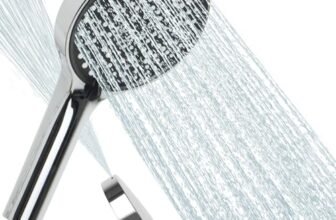 AIXMEET Soffione Doccia, Soffione Doccia Risparmio Acqua, 125mm di Diametro, 6 Modalità Regolabili per Soddisfare Diverse Esigenze Come Lavarsi, Lavare gli Animali e Risciacquare il Bagno (Argento)