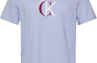 Calvin Klein SS 30S Whsl Ckj 2Tone CK Graphic Lv14Re829G Magliette grafiche, Purple (Casual Blue), S Adulto