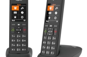 Gigaset C575 Duo – Due Telefoni – Display a colori TFT – moderna interfaccia utente – Funzione Sveglia – Vivavoce, Nero [Versione Italiana]