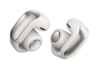 Bose Ultra Open Earbuds Auricolari Open-ear Wireless Bluetooth 5.3 con Lunga Durata della Batteria, Tecnologia OpenAudio, Fino a 48 Ore di Autonomia, Bianco Fumo