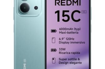 Xiaomi Redmi 15C 5G, Smartphone 4+256GB, Display 6,9″ 120Hz, MediaTek Dimensity 6300, processore 5G, Dual camera AI 50MP, Mega batteria da 6000mAh, Garanzia 2 anni, Verde, Caricabatterie non incluso