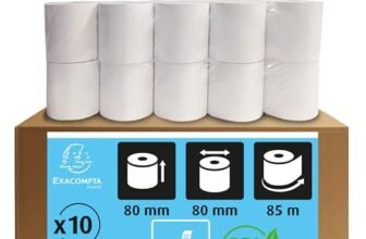 Bobines pour tickets de caisse 80x80x85x12 – 1pli thermique 48g/m sans bpa grande longueur haute re