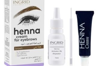 Kit di Colorazione Semipermanente per Sopracciglia, Tinta per Sopracciglia Risultato Naturale, Crema Henna Formula Vegan Dura Fino a 4 Settimane (CASTANO)