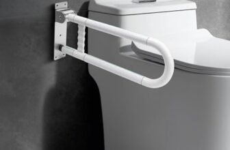 ITSOGOO Maniglione Bagno Disabili 60cm,Maniglia Doccia Anziani,WC stand-up,Maniglione per Doccia,Supporto Pieghevole Disabili,Acciaio Inossidabile,Supporta 250 kg,Bianco