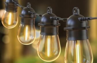 Quntis Catena Luminosa Esterno LED, 31M/102FT Luci da Esterno Giardino con 30+2 S14 Lampadine IP65 Impermeabile Collegabili Catena Luci Esterno per Gazebo Terrazzo Balcone Festa Cortile Bianco Caldo