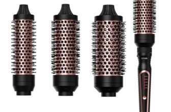 AraSyleon 3-in-1 Spazzola Termica Set, Accessori Rimovibili (32/38/45mm), Tecnologia Ioni Ceramica-Tormalina, Anti-Crespo, Perfetta come Spazzola Elettrica per Styling Rapido