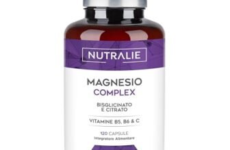 Magnesio Bisglicinato + Citrato 2145mg – Vitamine B5, B6 e C – Stanchezza e Fatica – Magnesio Completo con Calcio – 120 Capsule Vegane Magnesio Complex Nutralie