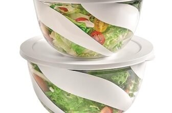 Snips – Insalatiera per Insalata e Verdure, Set Insalatiere 3 e 5L, Ciotola con Coperchio Salva Freschezza Resistente Lavabile, Contenitori per Alimenti Impilabili, Ciotole Cucina Bianco Made in Italy