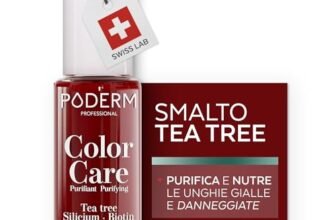 PODERM – MICOSI DELLE UNGHIE | Smalto colorato TEA TREE | Prevenzione e trattamento delle unghie gialle/danneggiate dalla MICOSI | TRATTAMENTO E COLORE | Mani/Piedi | Swiss Made