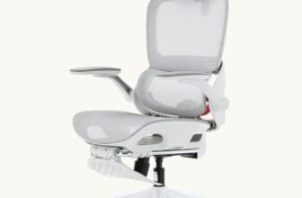 SIHOO B100 Pro Sedia Ergonomica da Ufficio con Poggiapiedi, Sedia da Scrivania Supporto Lombare 4D, Sedia per Computer Poggiatesta 3D, Braccioli Pieghevoli 4D, Reclinazione 90-135°, Bianca